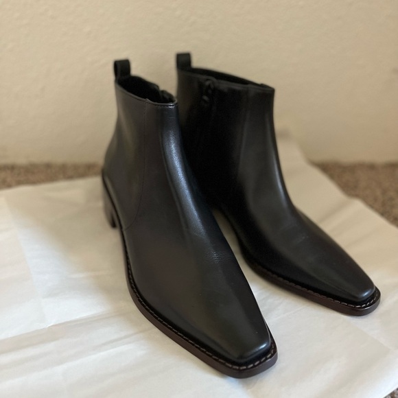 Tory Burch Sleek Black Leather Boots - Picture 2 of 14